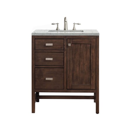 James Martin Vanities Addison 30in Single Vanity, Mid-Century Acacia w/ 3 CM Eternal Jasmine Pearl Quartz Top E444-V30-MCA-3EJP